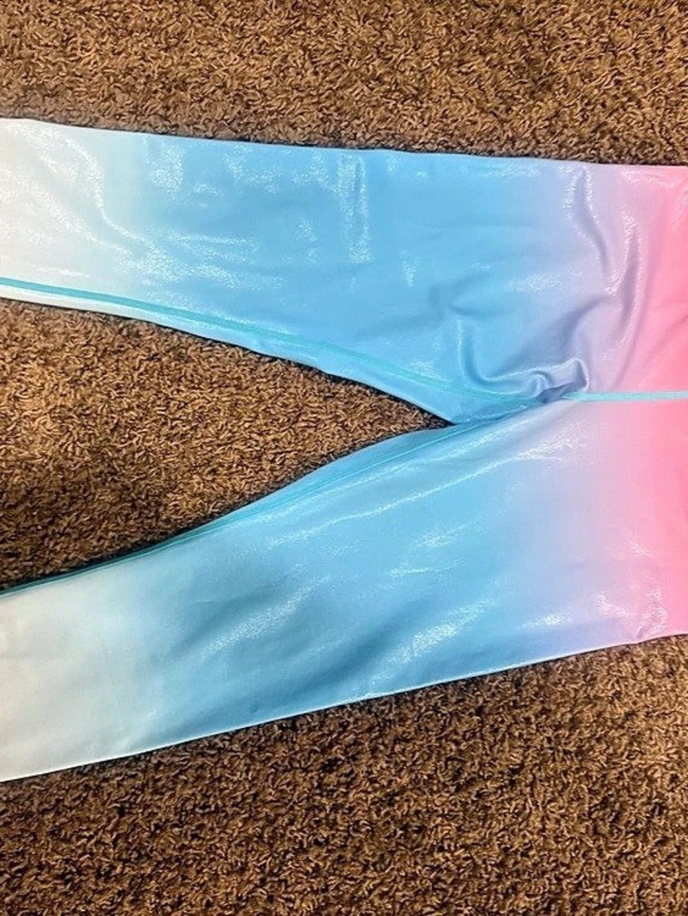 Ziya Ombre Athletic Leggings in Blue & Pink Like New